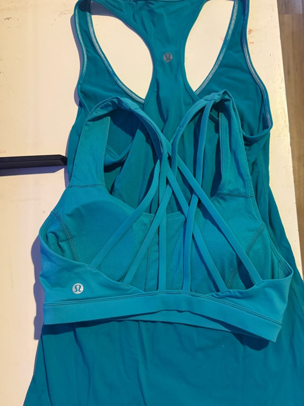 lululemon  Teal Strappy Racerback Tank and sports Bra